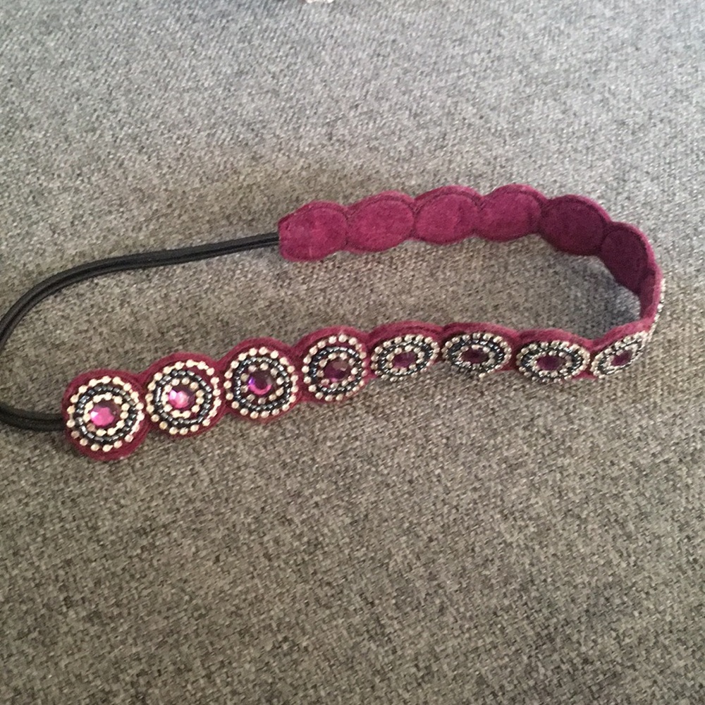 Magenta and silver embellished headband